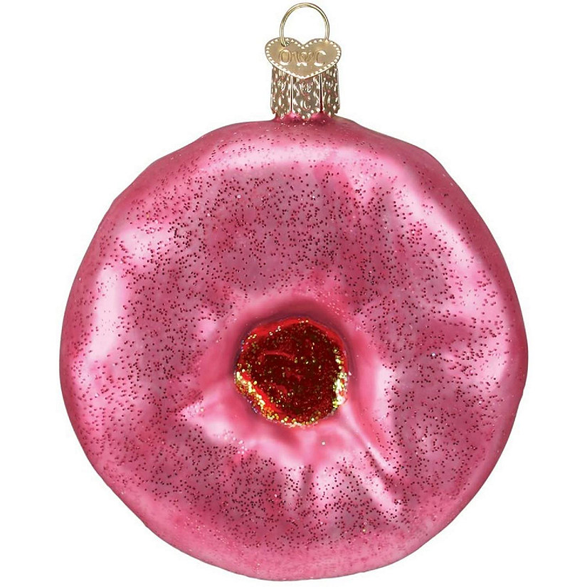Old World Christmas Ornaments Pink Frosted Donut Glass Blown Ornaments Image
