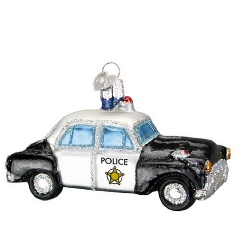 Old World Christmas Police Car Glass Ornament FREE BOX 46044 Image