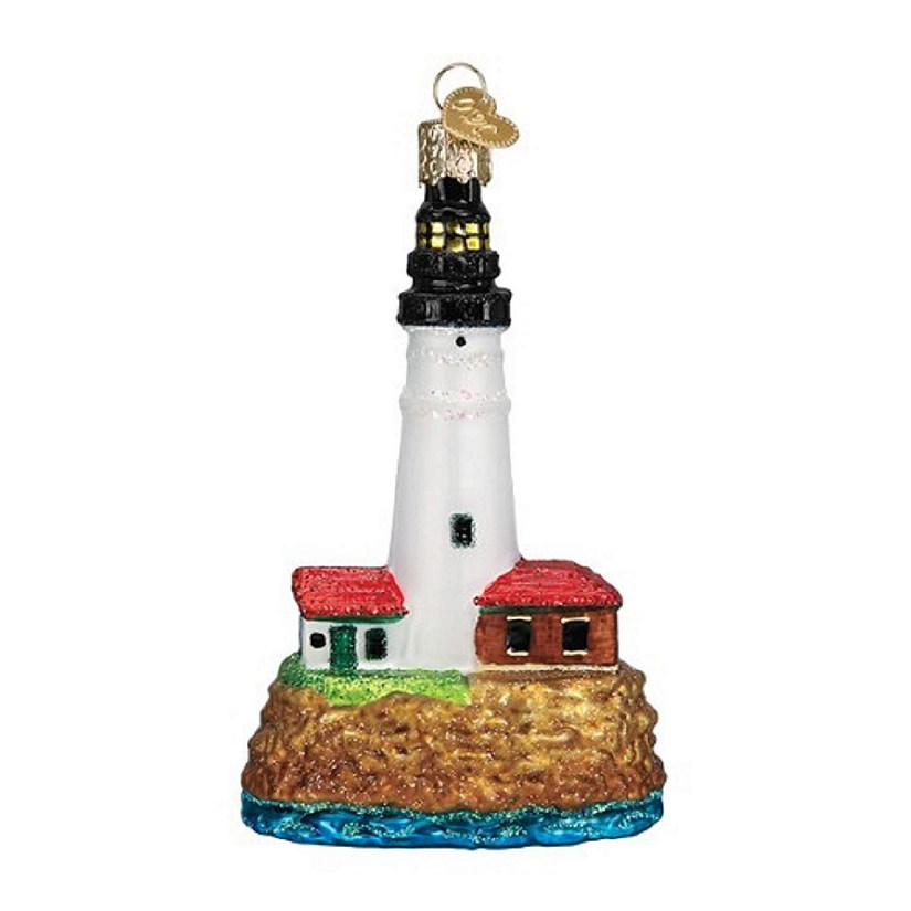 Old World Christmas Portland Head Lighthouse Glass Ornament FREE BOX 20117 New Image