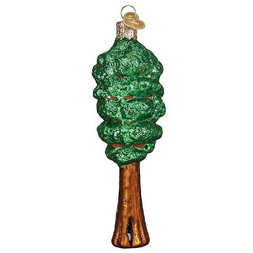 Old World Christmas Redwood Tree Glass Ornament FREE BOX 48041 New Image