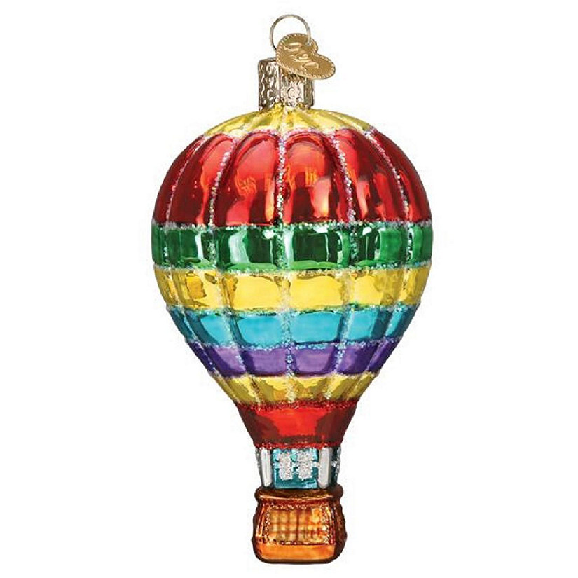 Old World Christmas Vibrant Hot Air Balloon Glass Ornament FREE BOX 36295 Image