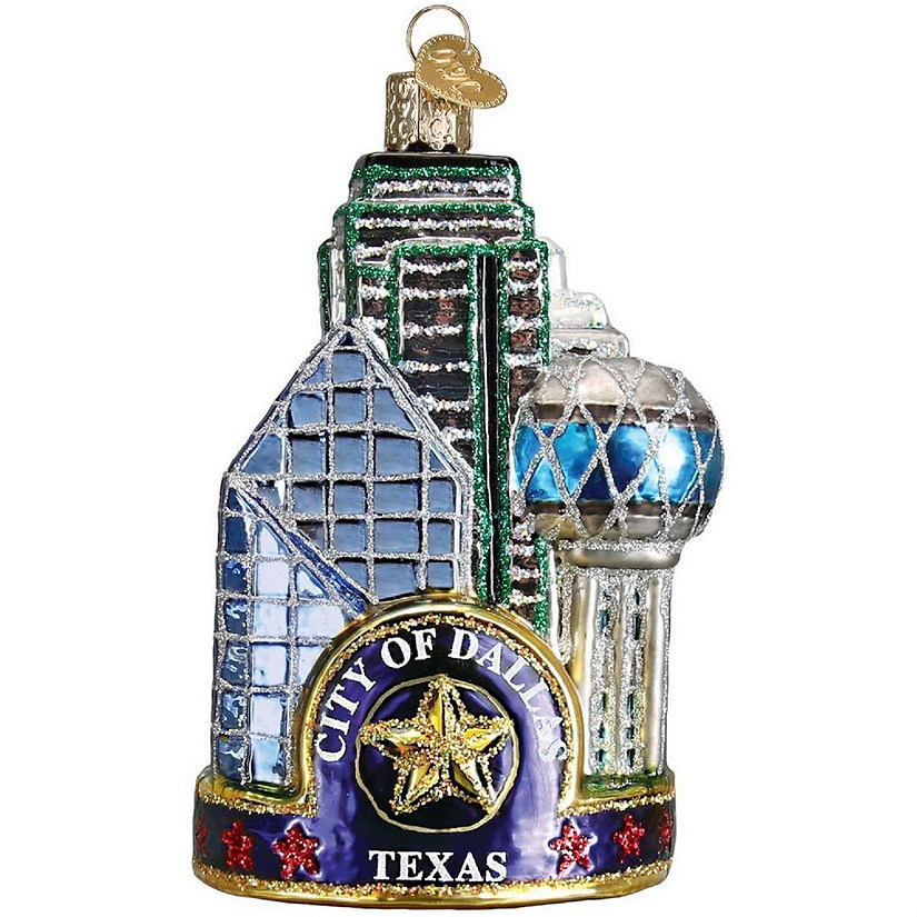 Old World Dallas City Christmas Ornament Image