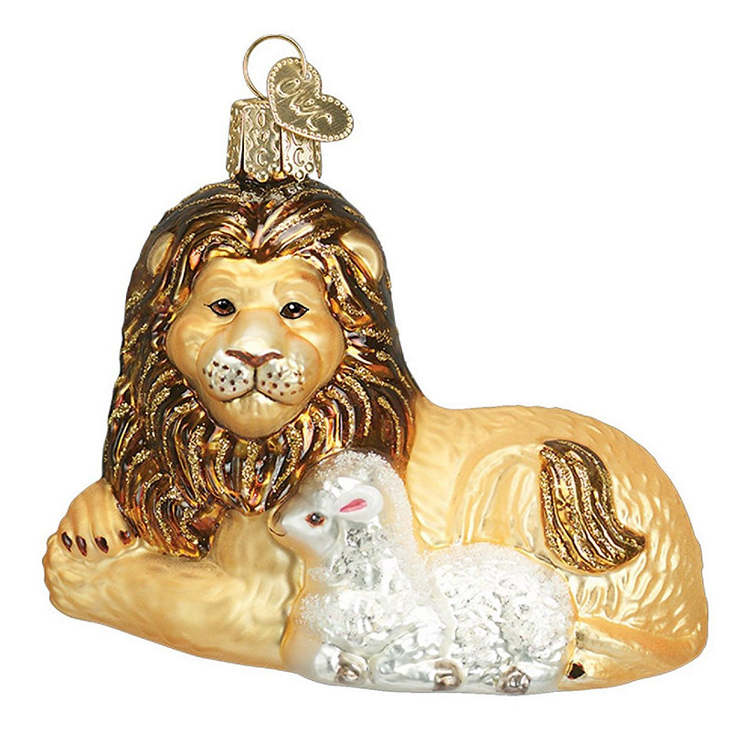 Old World Lion and Lamb Christmas Ornament Image