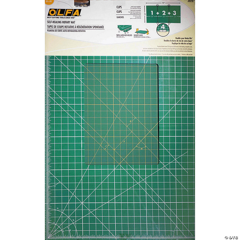 Olfa Cutting Mat 35"x 70" Set Green with Grid Oriental Trading