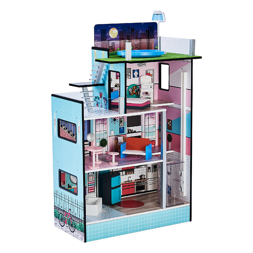 Olivia's Little World - Dreamland Barcelona 3.5" Doll House - Turquoise / Black Image