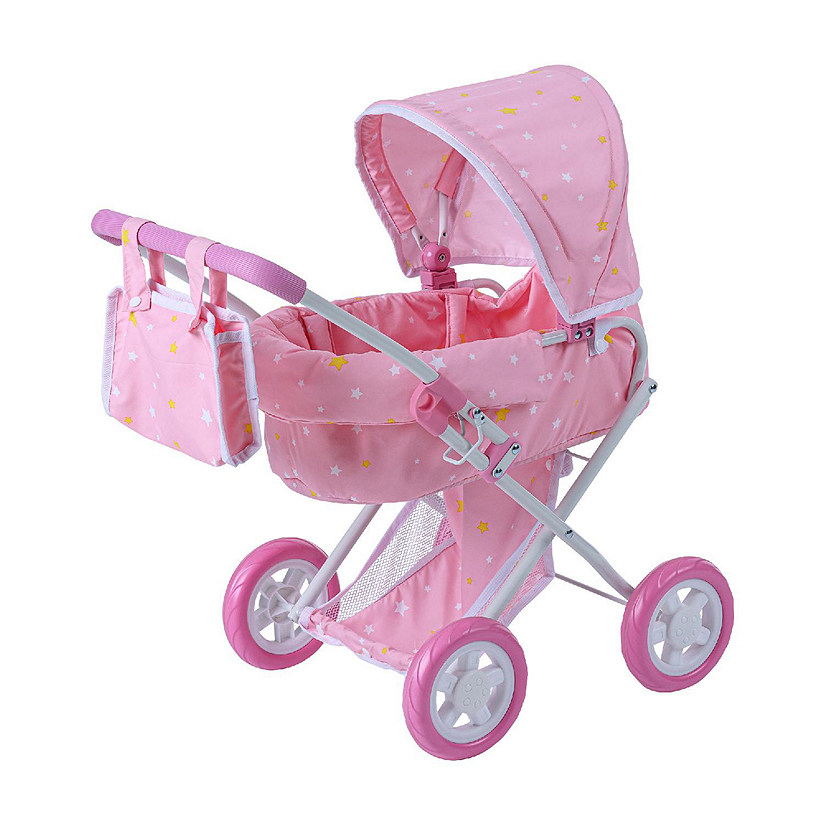 Olivia's Little World - Twinkle Stars Princess Baby Doll Deluxe Strollers - Pink & White Image