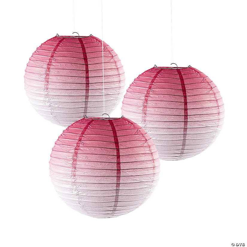 Ombre Hanging Paper Lanterns - 3 Pc. Image