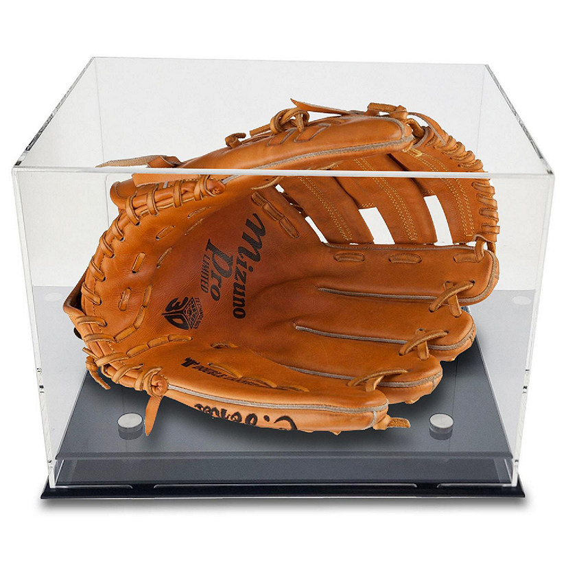 OnDisplay Deluxe UV-Protected Baseball Glove/Mitt Display Case - Black Base Image