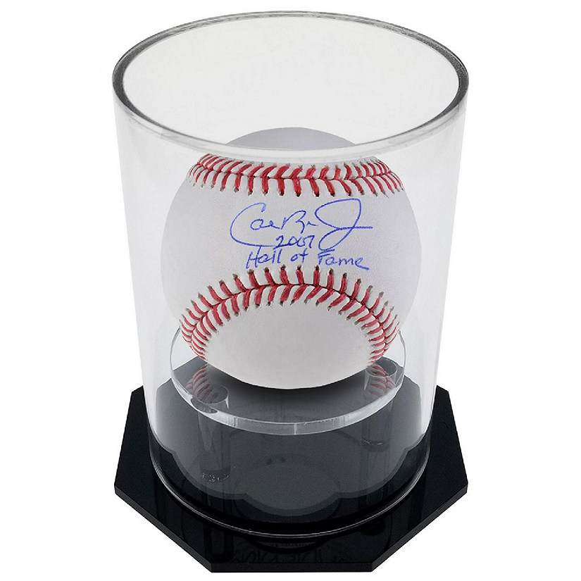 OnDisplay Deluxe UV-Protected Baseball/Tennis/Softball Display Case - Round Black Base Image
