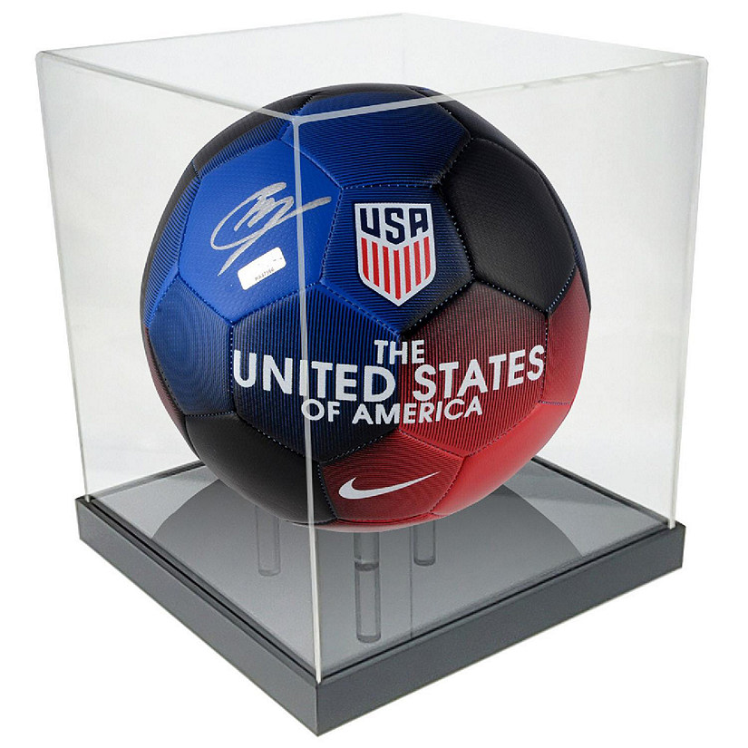 OnDisplay Deluxe UV-Protected Luxe Acrylic Soccer Ball/Volleyball Display Case - Black Base Image