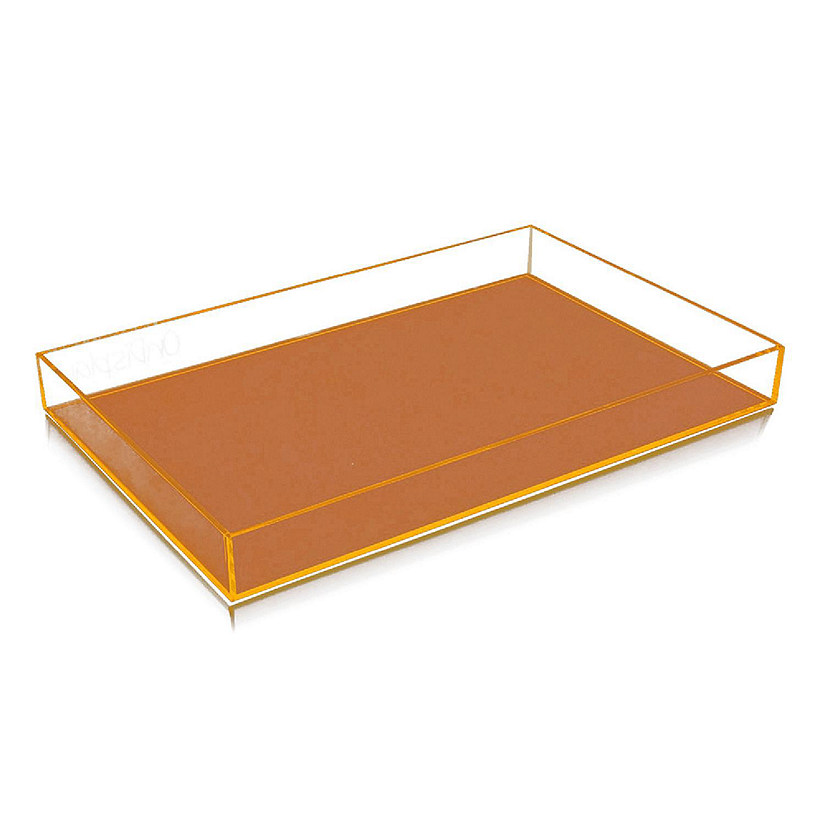 OnDisplay Electric Neon Luxe Clear Acrylic Stackable Cosmetic/Jewelry Tray - Hot Orange Image
