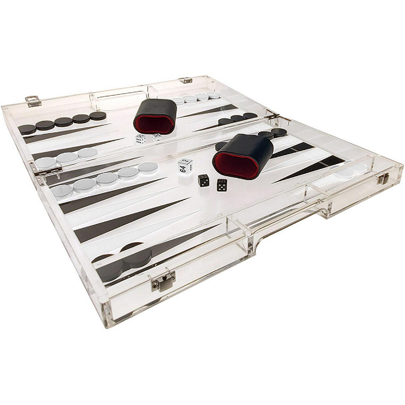 OnDisplay Luxe Acrylic Backgammon Set (Black/White) Image
