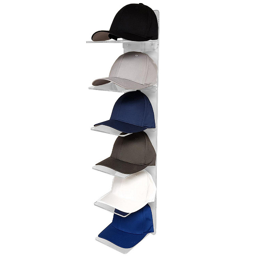 OnDisplay Luxe Acrylic Hat Rack Display - Wall Mounted Baseball Cap Organizer (Clear)