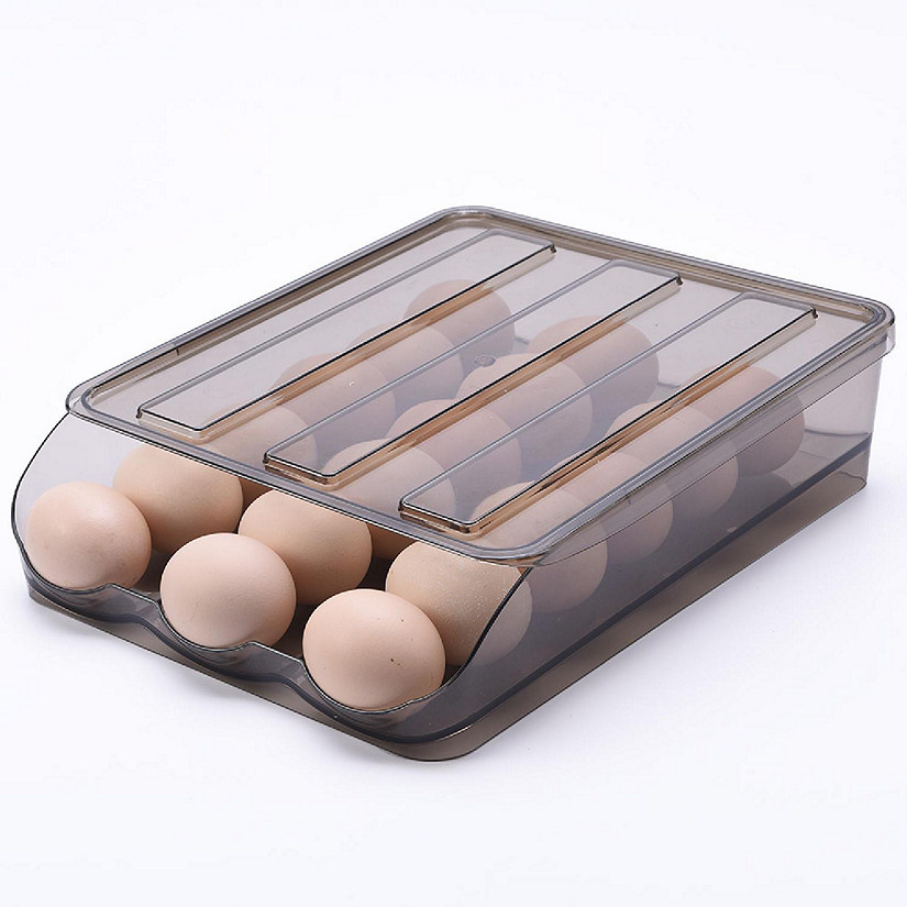 OnDisplay Stackable Acrylic Gravity Egg Tray Holder for Fridge (Brown, Single Tray) Image