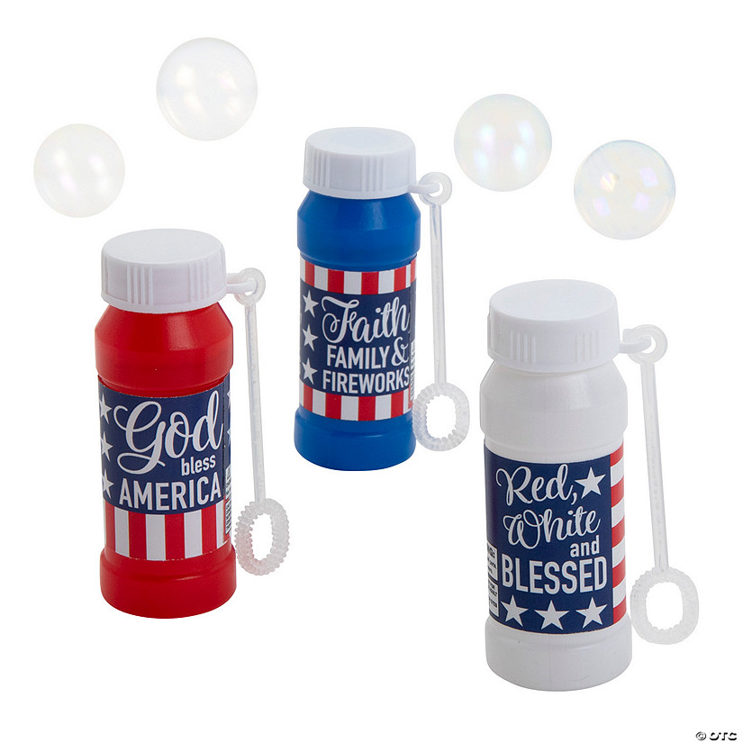 One Nation Under God Bubble Bottles - 12 Pc. Image