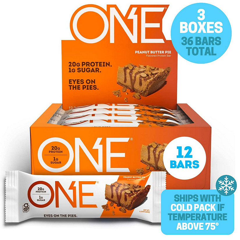 ONE Protein Bars Peanut Butter Pie 20g Protein 2.12 Ounce 36 Bars