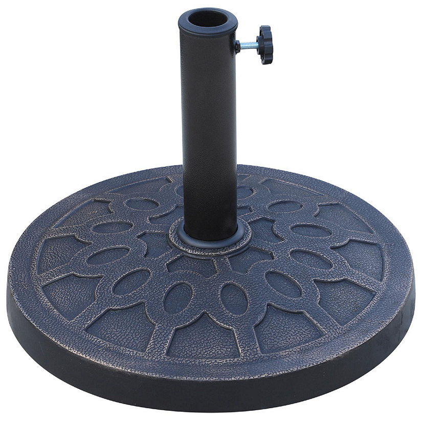 Online Gym Shop CB15482 Round Decorative Cast Stone Umbrella Holder Base 44; Bronze - 17.5 in. Image