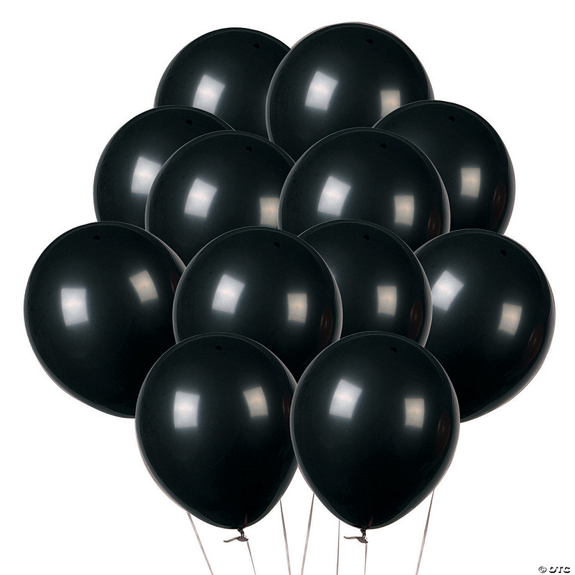 Onyx Black 11" Latex Balloons - 12 Pc. Image