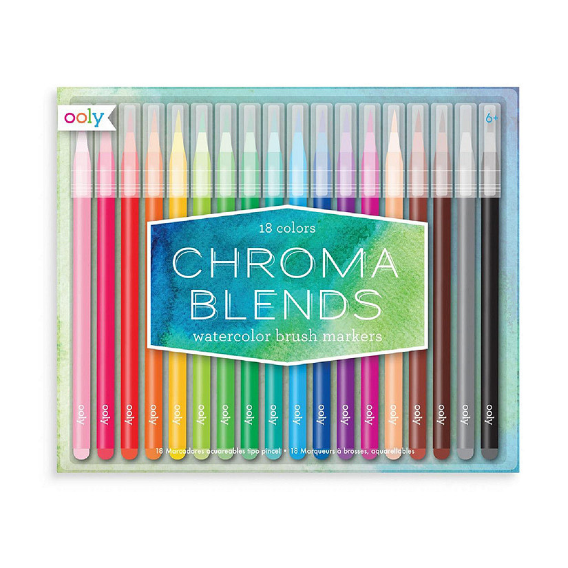 OOLY Chroma Blends Watercolor Brush Markers - Set of 18 Image