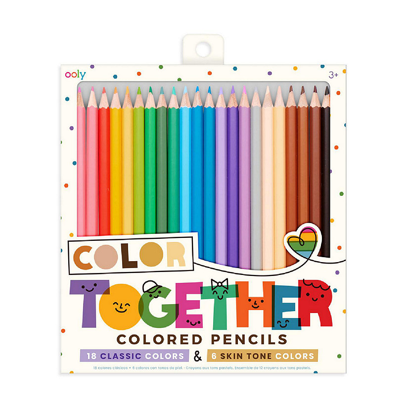 OOLY Color Together Colored Pencils - Set of 24 (18 Classic & 6 Skin Tone Colors) Image
