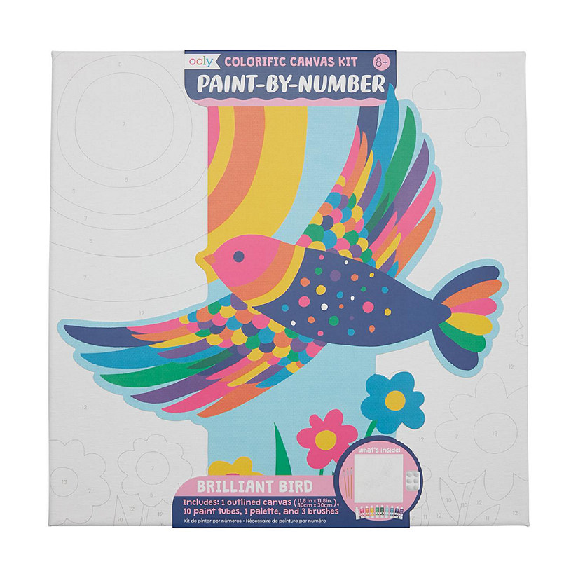 OOLY Colorific Canvas Paint By Number Kit: Brilliant Bird Image
