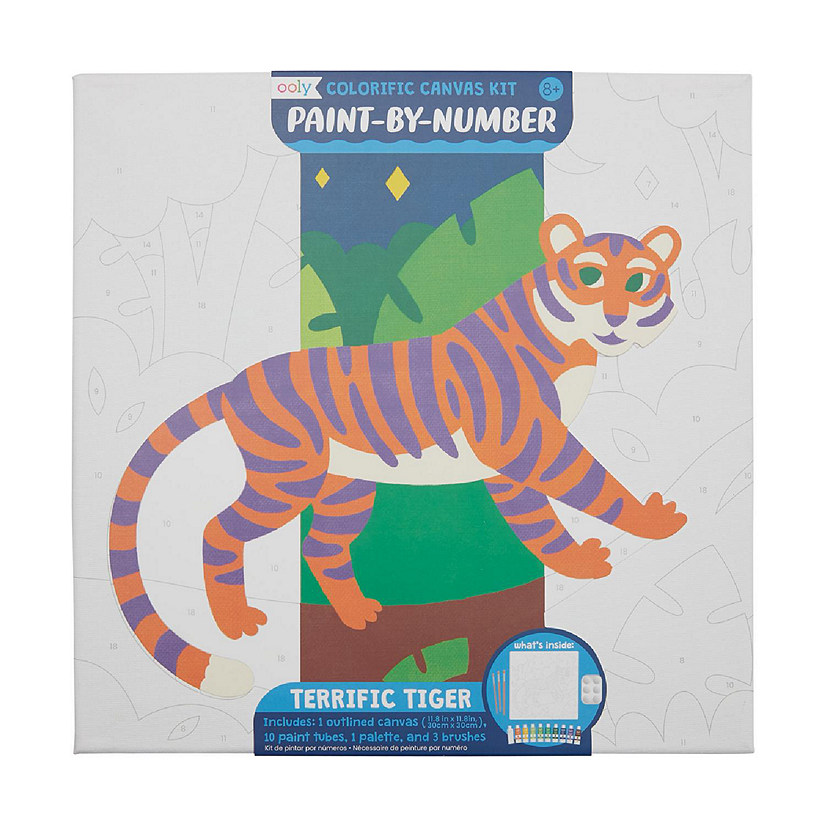 OOLY Colorific Canvas Paint by Number Kit: Terrific Tiger Image