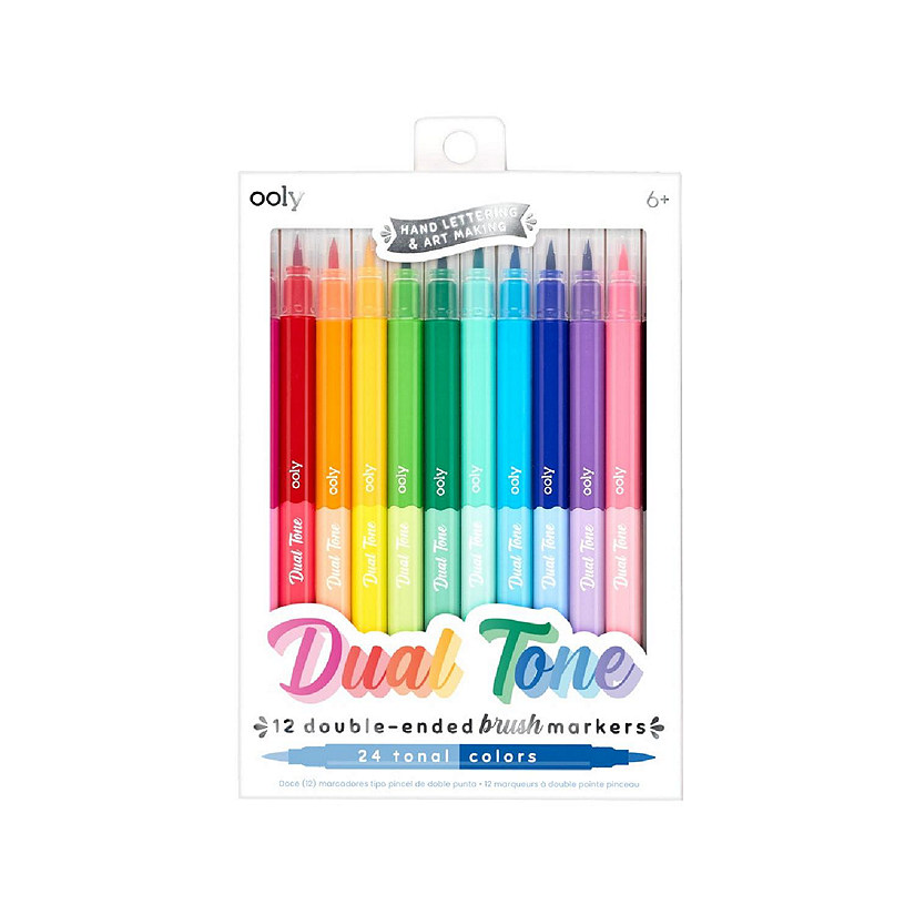 OOLY Dual Tone Double Ended Brush Marker - set of 12/24 colors Image