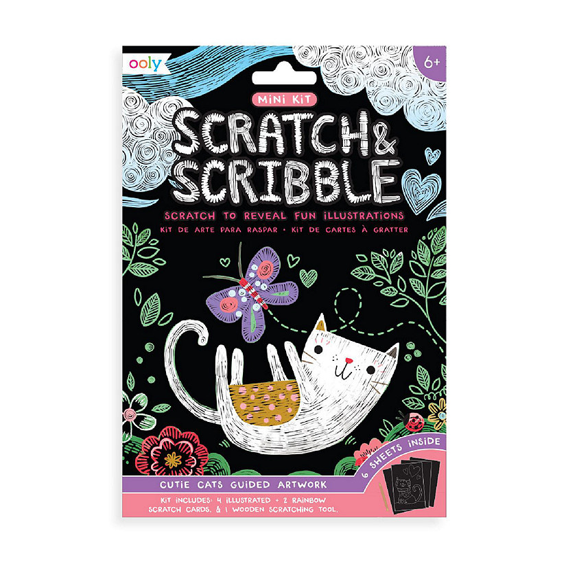 OOLY Mini Scratch &amp; Scribble Art Kit: Cutie Cats Image
