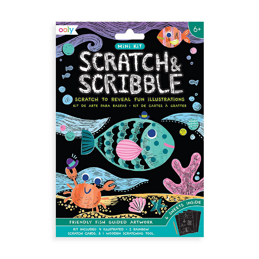 OOLY Mini Scratch & Scribble Art Kit: Friendly Fish Image