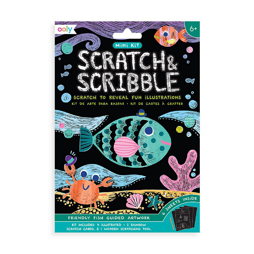OOLY Mini Scratch &amp; Scribble Art Kit: Friendly Fish Image