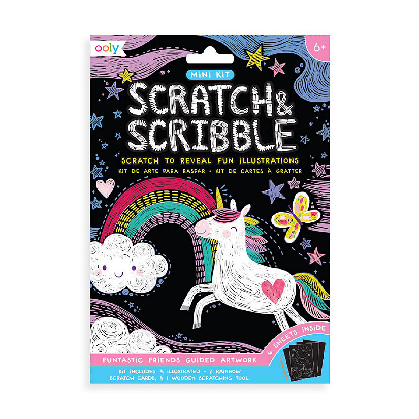 OOLY Mini Scratch & Scribble Art Kit: Funtastic Friends Image