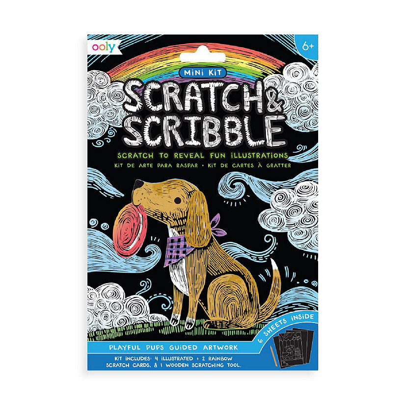 OOLY Mini Scratch & Scribble Art Kit: Playful Pups Image