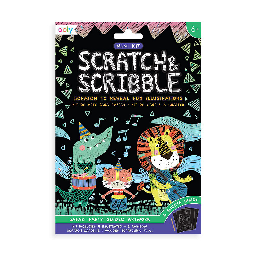 OOLY Mini Scratch & Scribble Art Kit: Safari Party Image