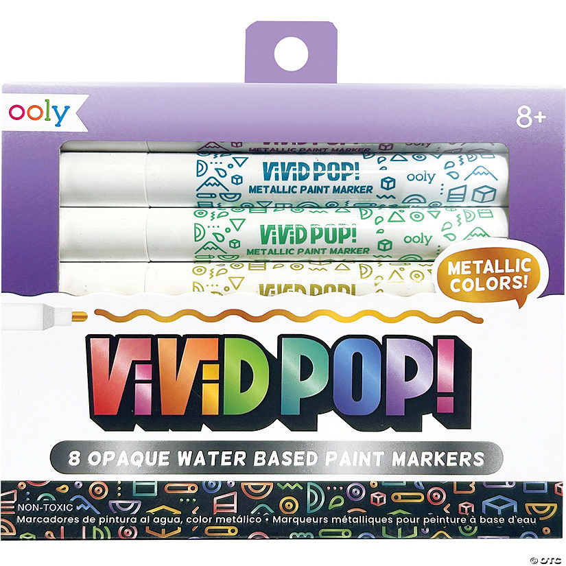 OOLY Vivid Pop! Water-Based Paint Markers &amp;#8211; Metallic 8-Pack Image