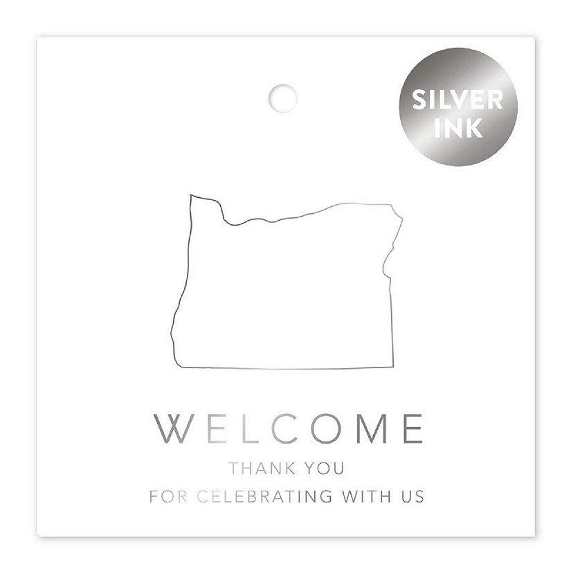 OOT Oregon Wedding Bag Tag 2in Silver Image