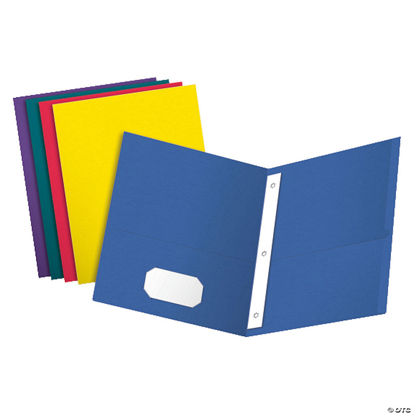 OProperford Twin Pocket Folders with Fasteners, Letter Size, Assorted Colors, BoProper of 25 Image