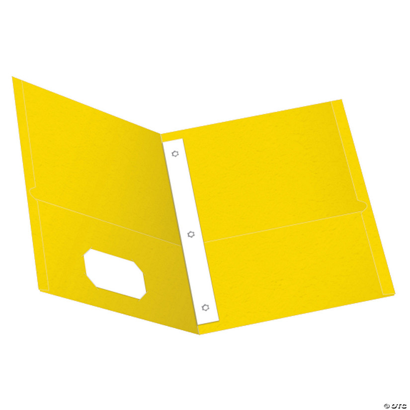 OProperford Twin Pocket Folders with Fasteners, Letter Size, Yellow, BoProper of 25 Image