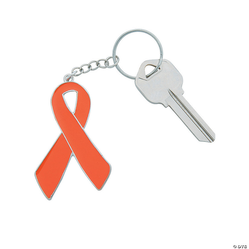 Orange Awareness Ribbon Enamel Keychains Oriental Trading