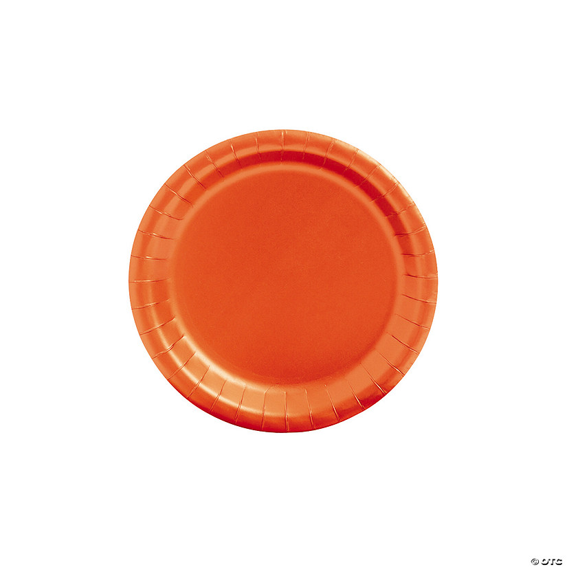 Orange Paper Dessert Plates - 24 Ct. Image