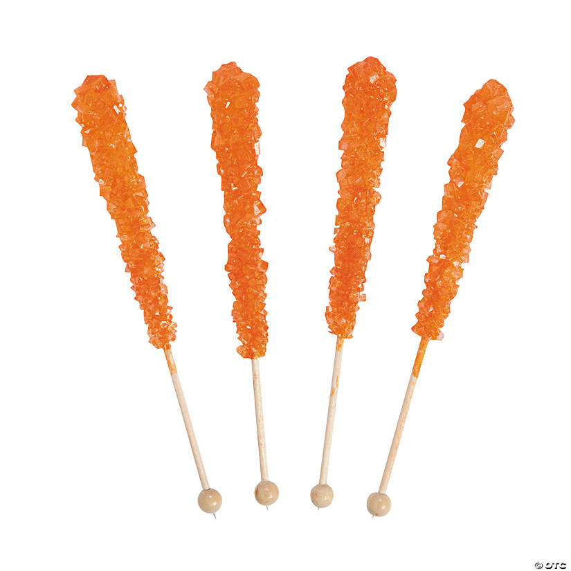 Orange Rock Candy Lollipops - 12 Pc. Image