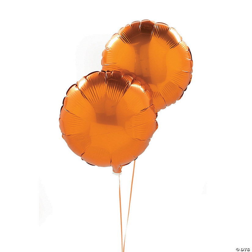 Orange Round 18" Mylar Balloons - 2 Pc. Image