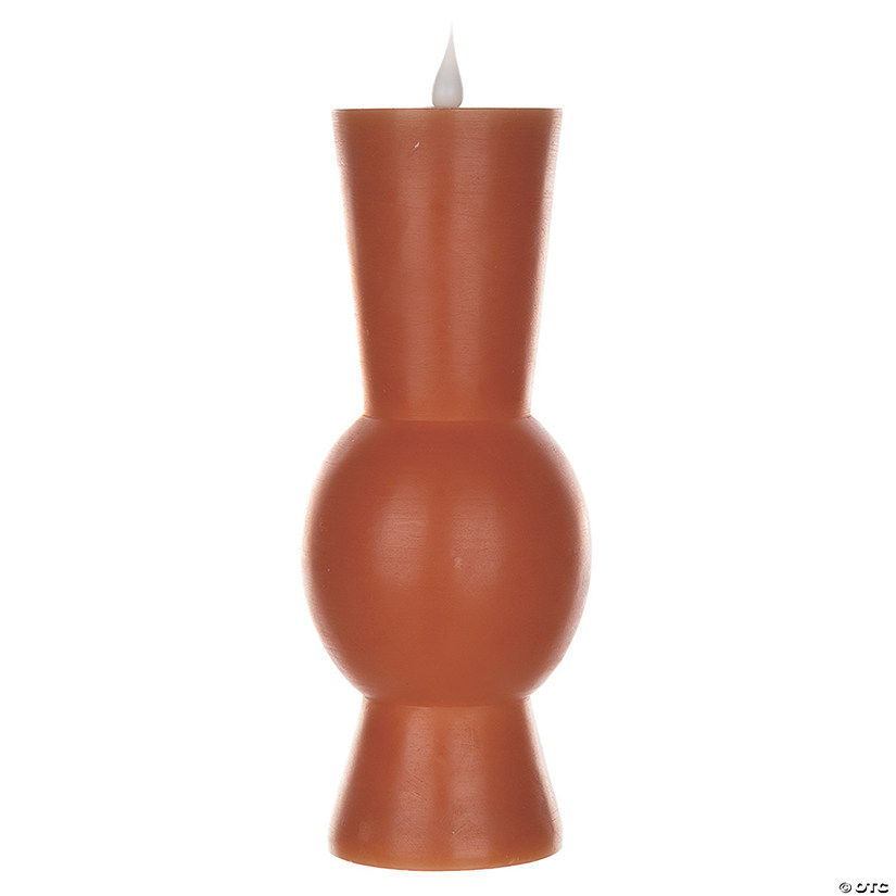 Orange SimpluProper Led Designer Candle W/4 And 8 Hr Timer (Set Of 2) 3.5" X 9.25"H WaProper/Plastic Image
