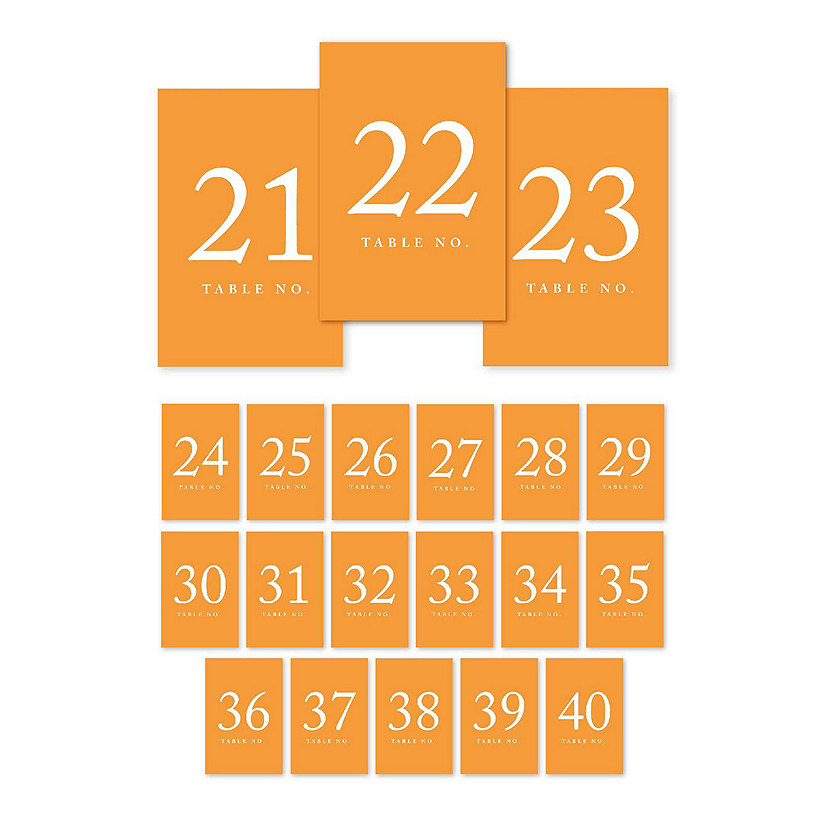 Orange Table Numbers 21 40 4x6 Image