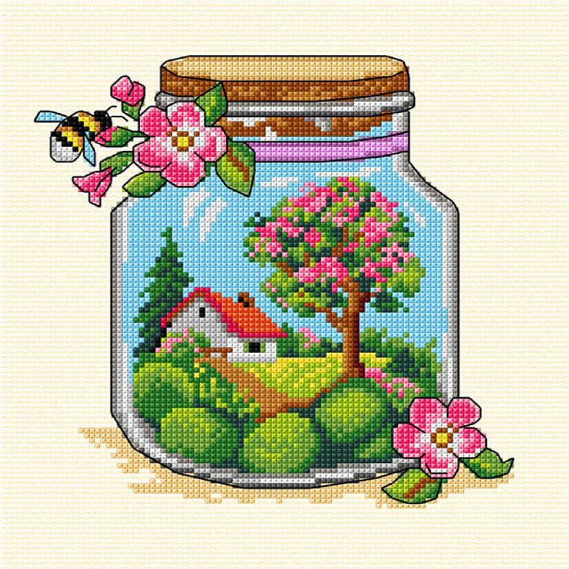 Orchidea Complete counted cross-stitch kit Spring Jar 7775 Image
