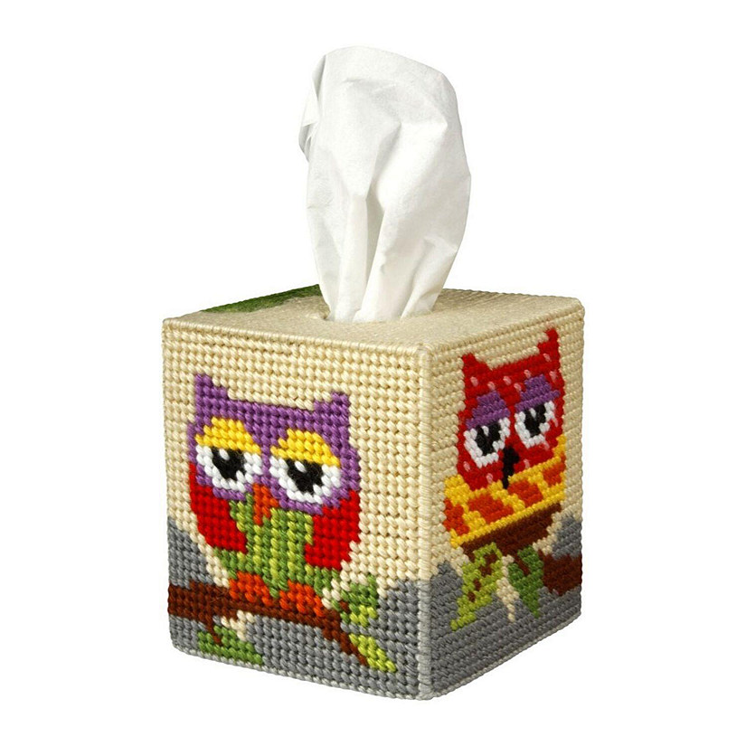 Orchidea Tissue box cover - needlepoint (halfstitch) kit "Owl" 5100 Image