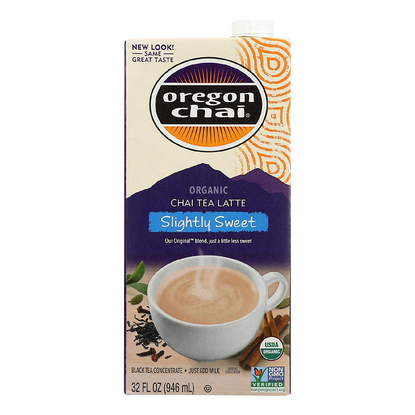Oregon Chai Original Chai Tea Latte Concentrate - Slightly Sweet - Case of 6 - 32 Fl oz. Image