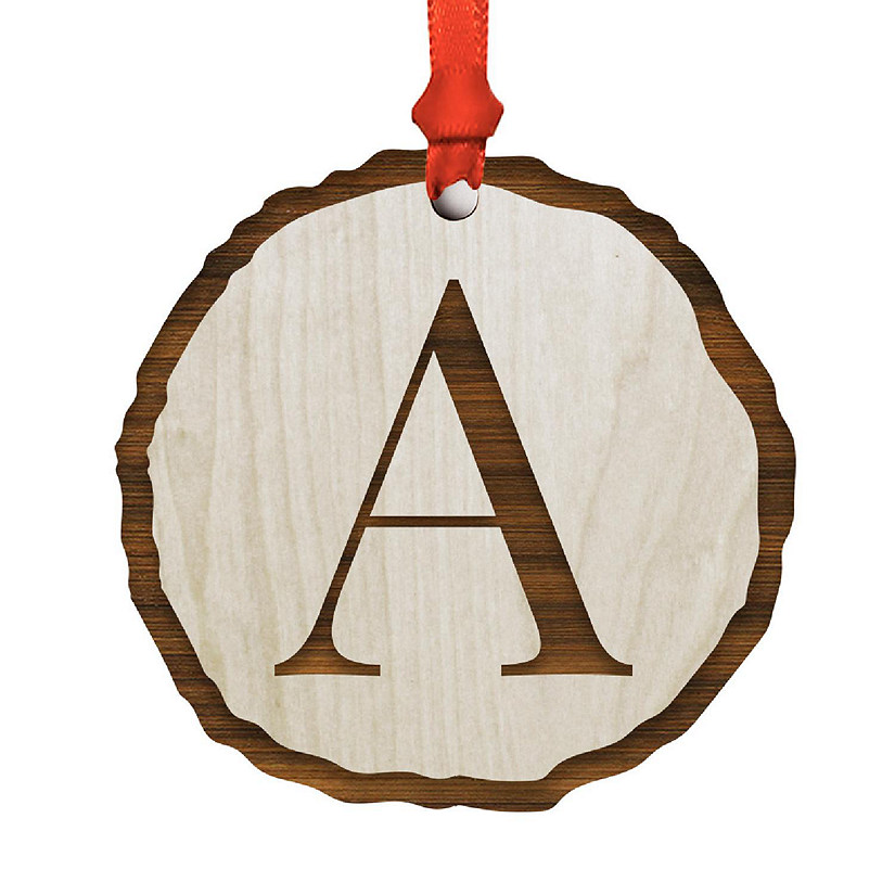 Ornament Letter A Wood Slab Image