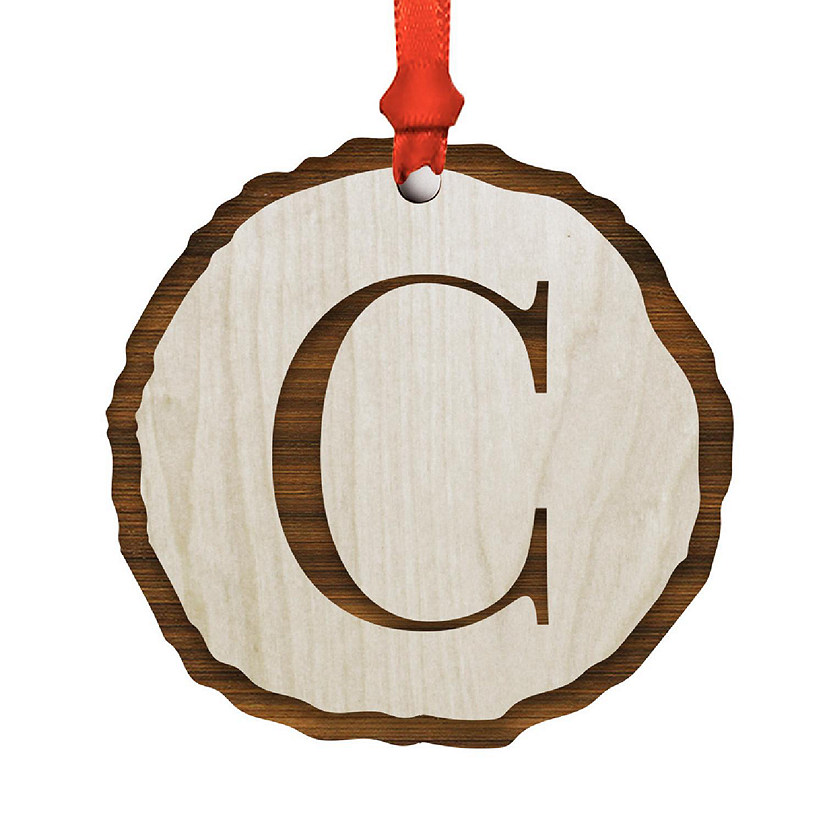 Ornament Letter C Wood Slab Image
