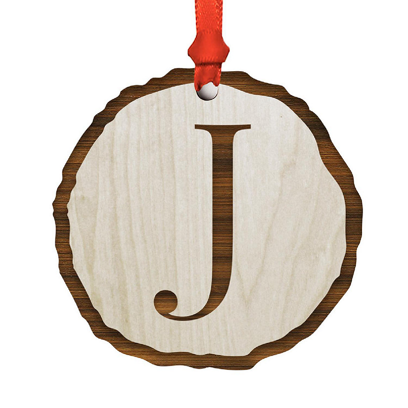 Ornament Letter J Wood Slab Image