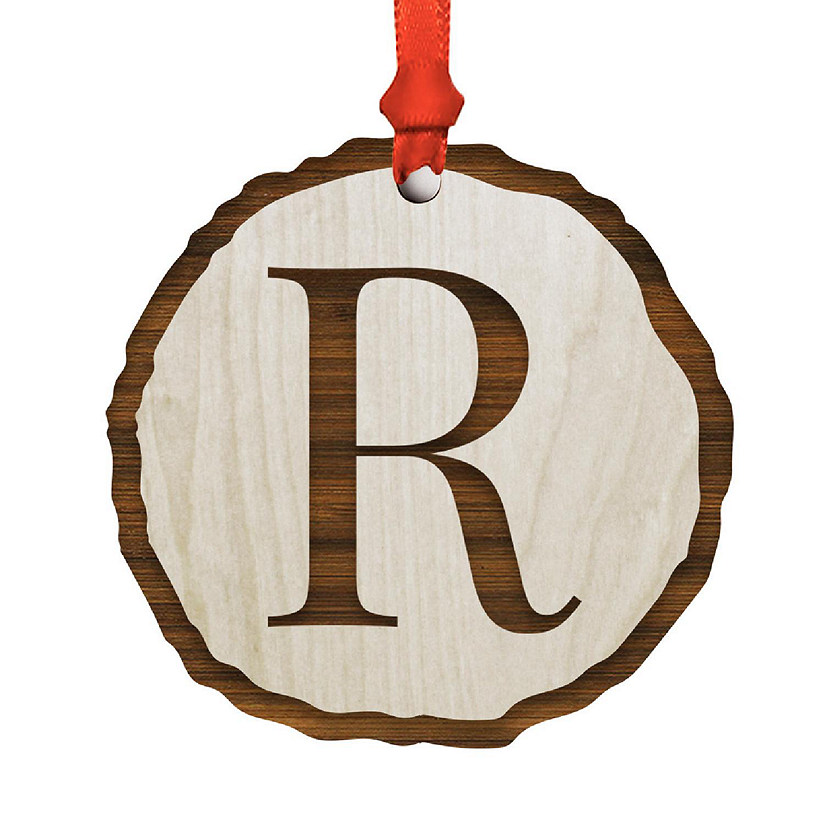 Ornament Letter R Wood Slab Image